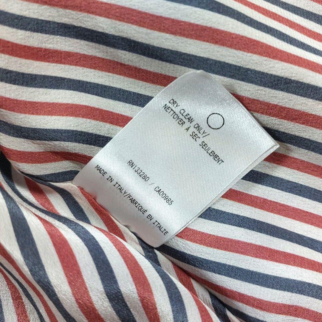 THOM BROWNE シルク トリコロール裏地 BDシャツ ロング丈ワンピース