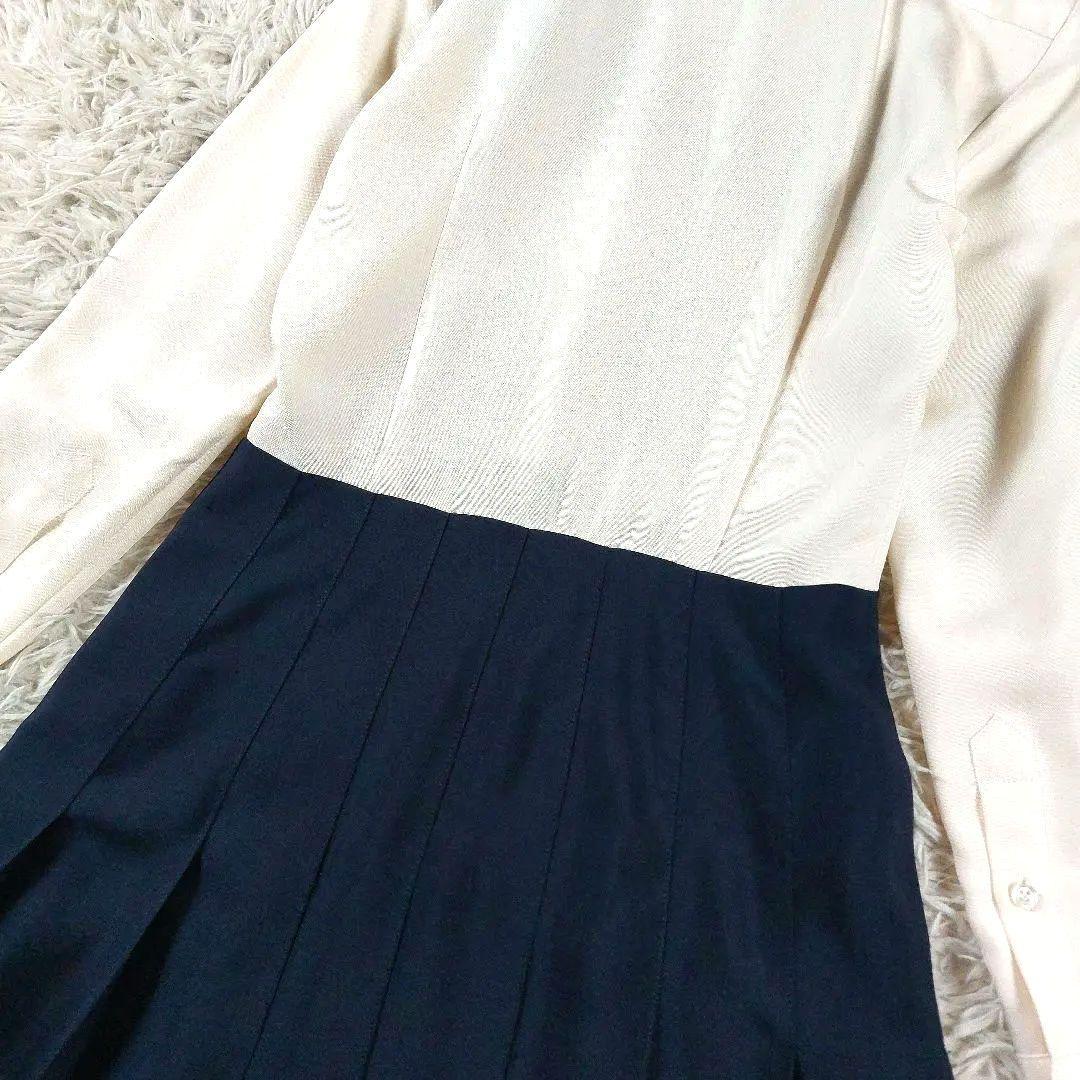 THOM BROWNE シルク トリコロール裏地 BDシャツ ロング丈ワンピース