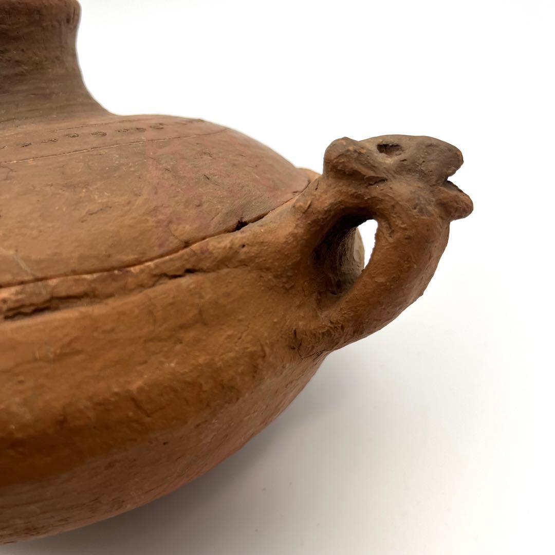 ②素焼き 土鍋 タジン鍋 ベルベル人 モロッコ 工芸品 蓋付き 器 古道具 骨董