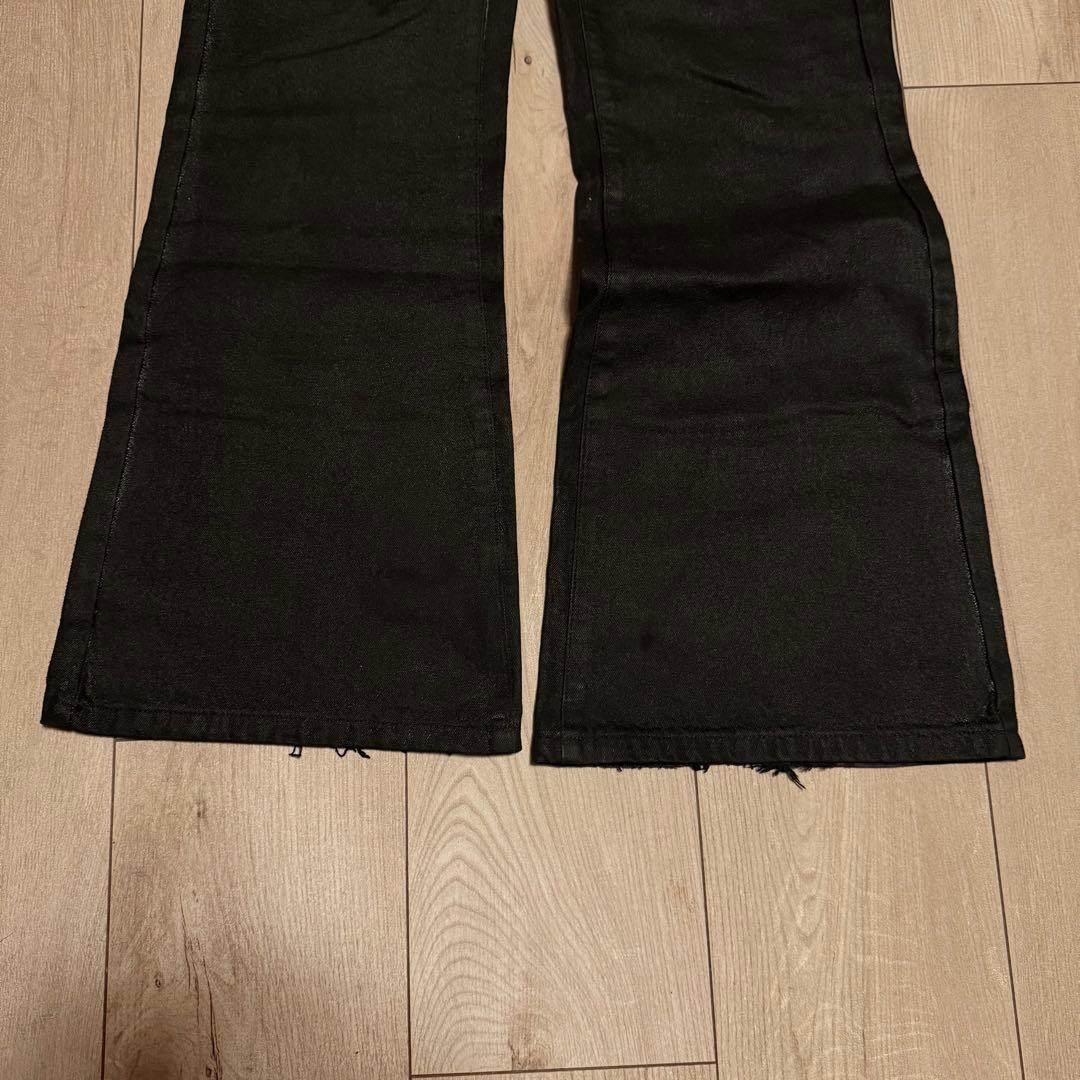 正規 goar.archive strapped flare oil pants