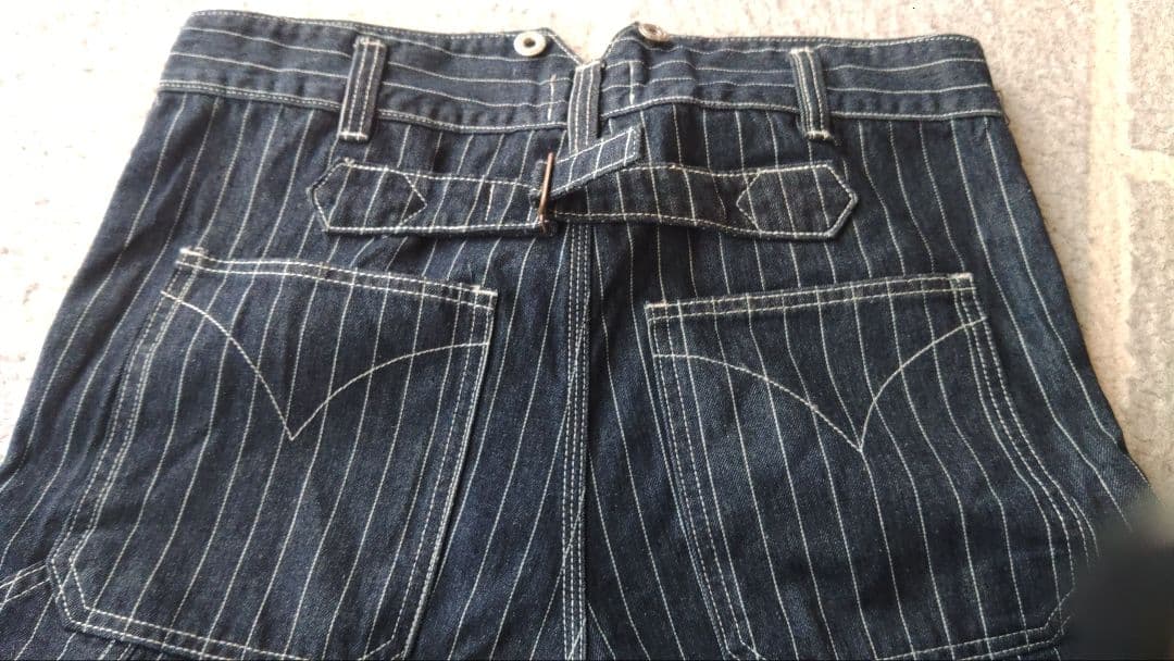 ストライプデニムパンツ　ウォバッシュ　ヒッコリー