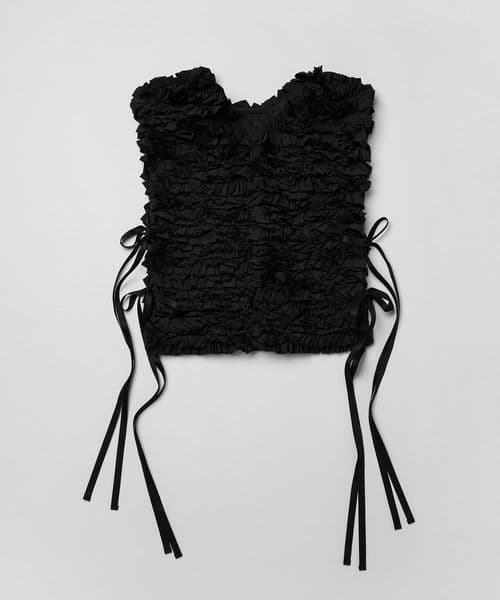 PERNA スクエアフリルベスト ブラック