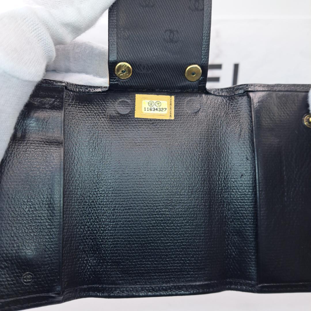 CHANEL　ココボタン　キーケース　ブラック　レザー