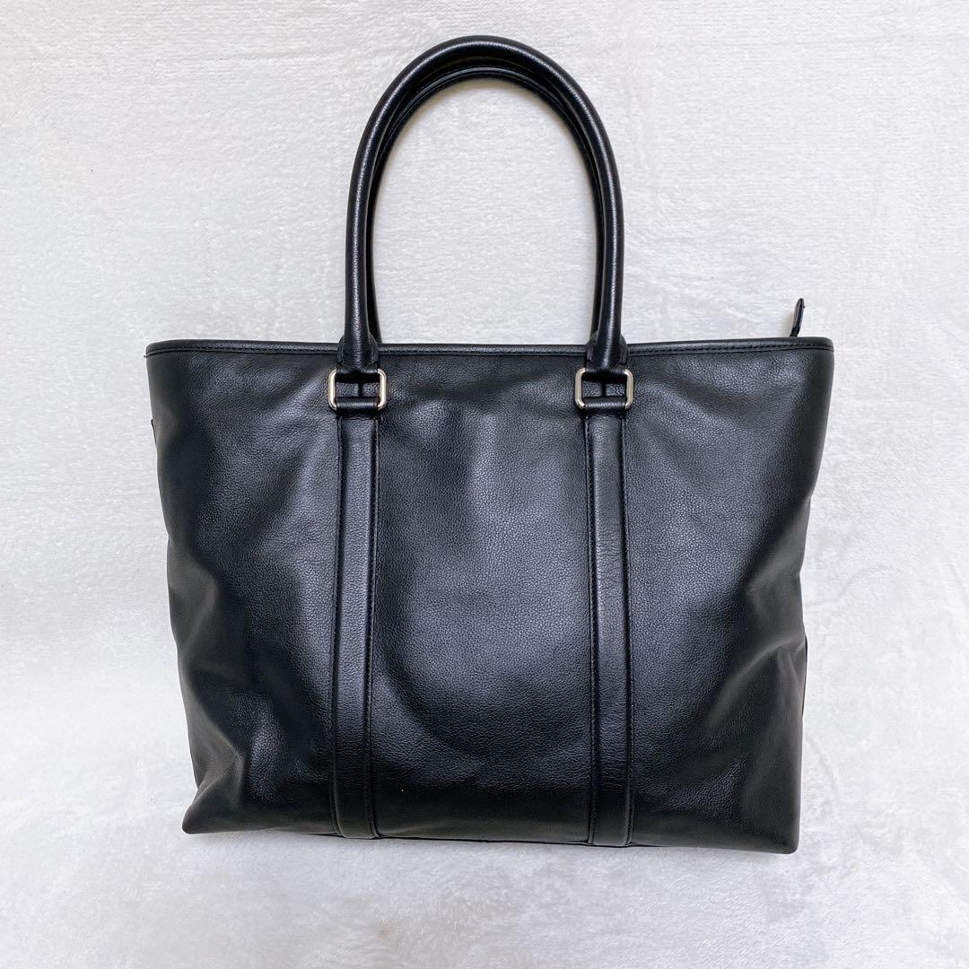 美品　COACHコーチ　メトロポリタン　トートバッグ　レザー　オールブラック　黒