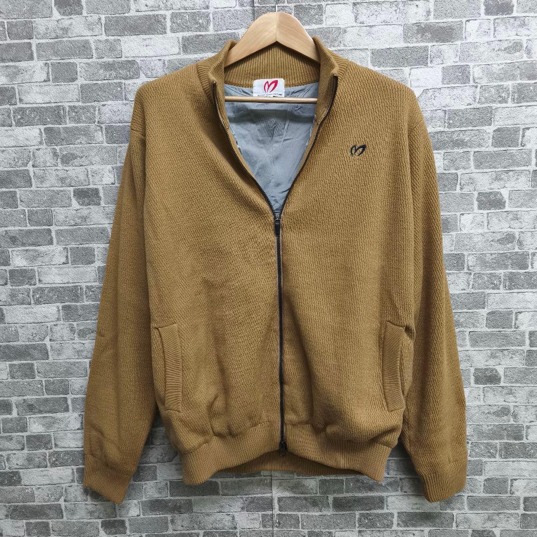 【MASTER BUNNY】ゴルフニットジップジャケットブラウンXL寸p38