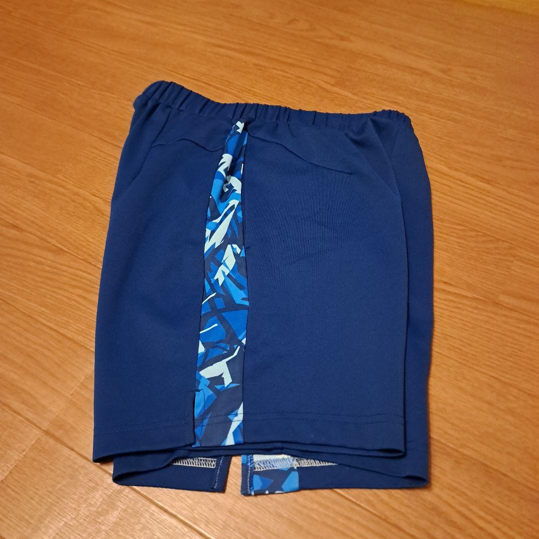 バドミントン用パンツ ネイビー 幾何学模様