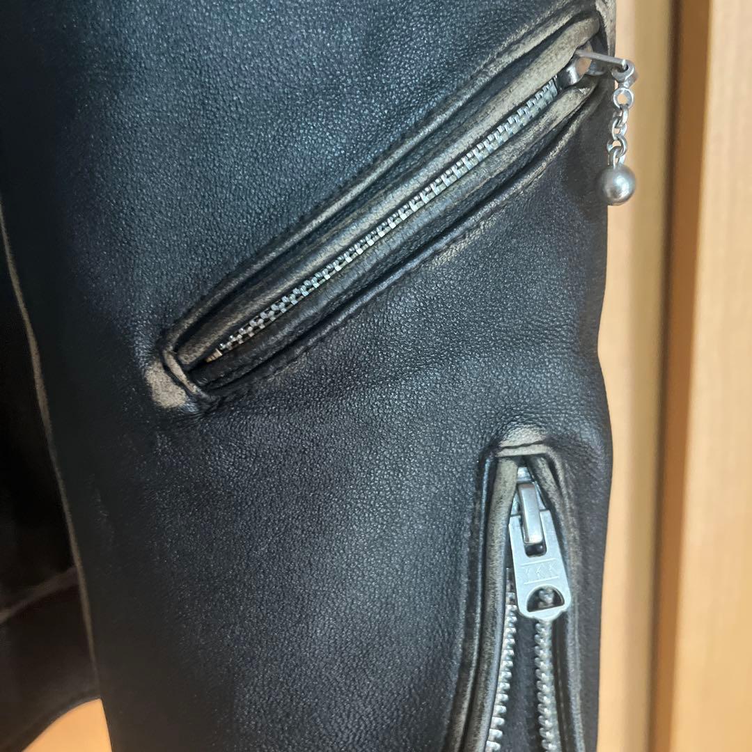ナノユニバース　ラムレザーシングルライダースジャケット　サイズL