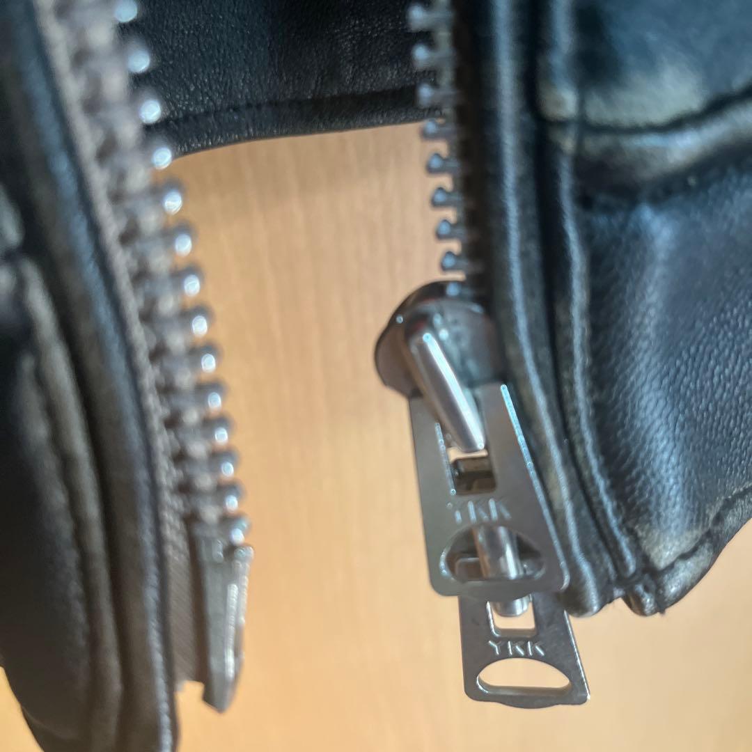 ナノユニバース　ラムレザーシングルライダースジャケット　サイズL