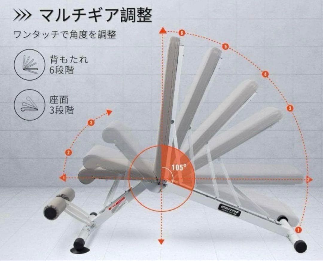 RITFIT トレーニングベンチ インクラインベンチ 可変式フラットベンチ