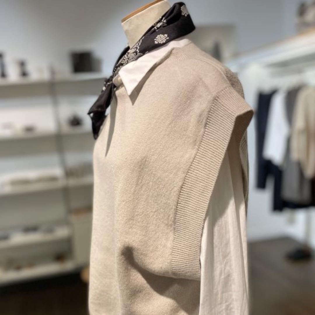 マーガレットハウエル ウール カシミヤ スリップオーバー　ニットベスト