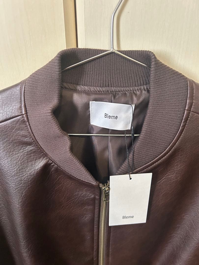 《Bleme》PU合皮 MA-1 ボンバージャケット ブラウン Lサイズ 未使用