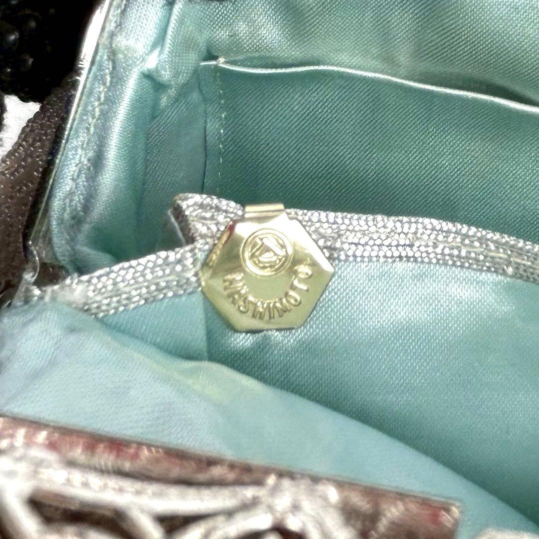 【美品】ルミーはしもと　ビーズバッグ　がま口　昭和レトロ　手提げ