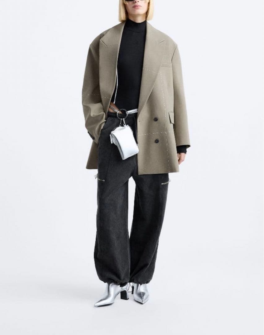 ザラ×メゾンスペシャル　オーバーサイズブレザートップステッチ　ジャケット