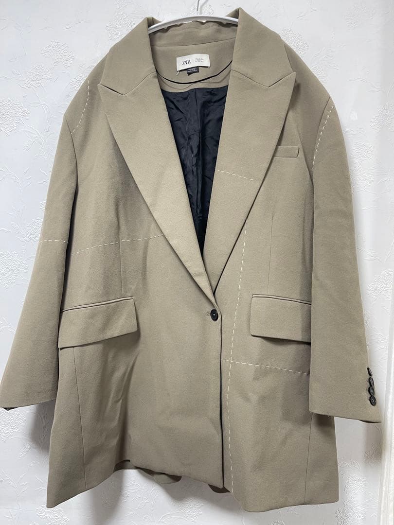ザラ×メゾンスペシャル　オーバーサイズブレザートップステッチ　ジャケット