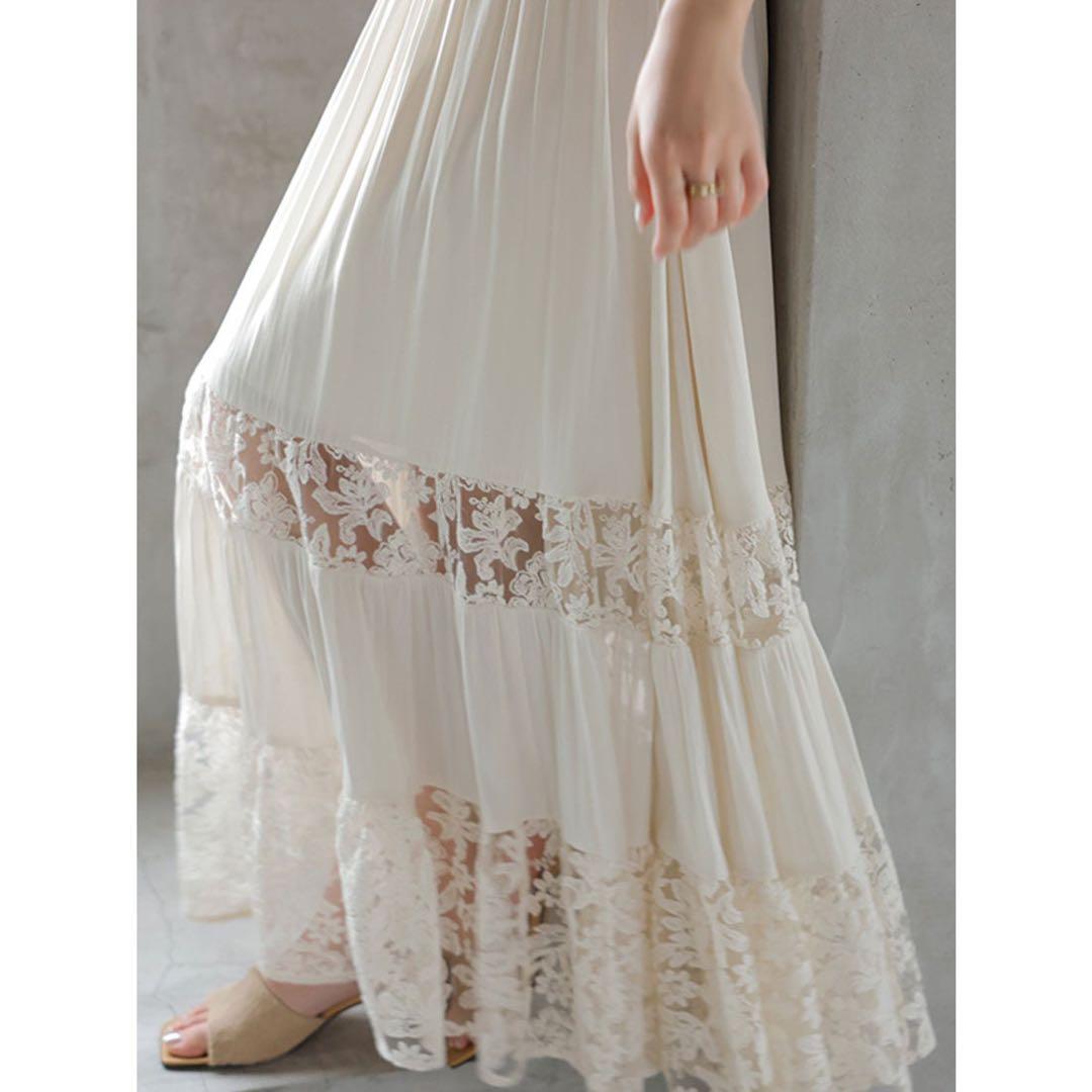 レースドッキングティアードワンピース