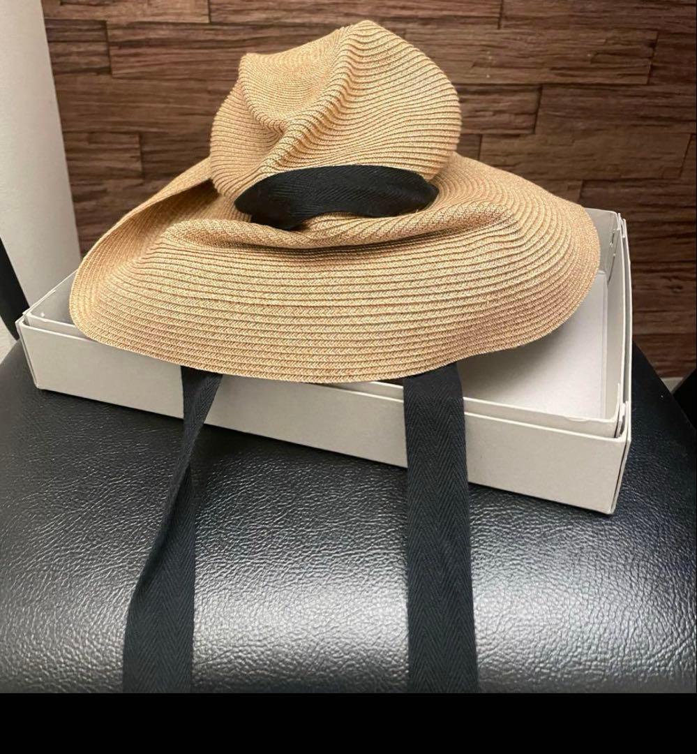 マチュアーハ　ガーデンリボン　麦わら帽子　ブリム11cm
