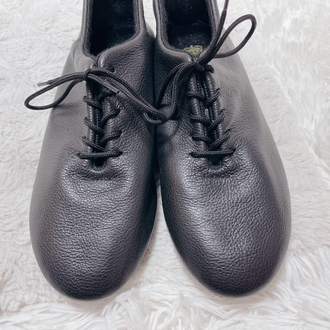 新品　クラウンジャズ　ブラック　リアルレザー　レースアップ　スニーカー