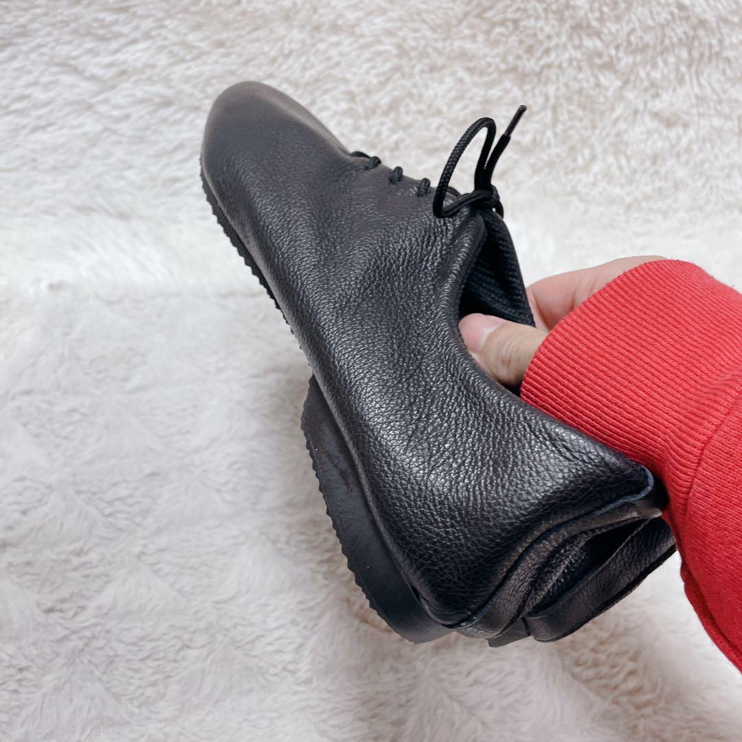 新品　クラウンジャズ　ブラック　リアルレザー　レースアップ　スニーカー