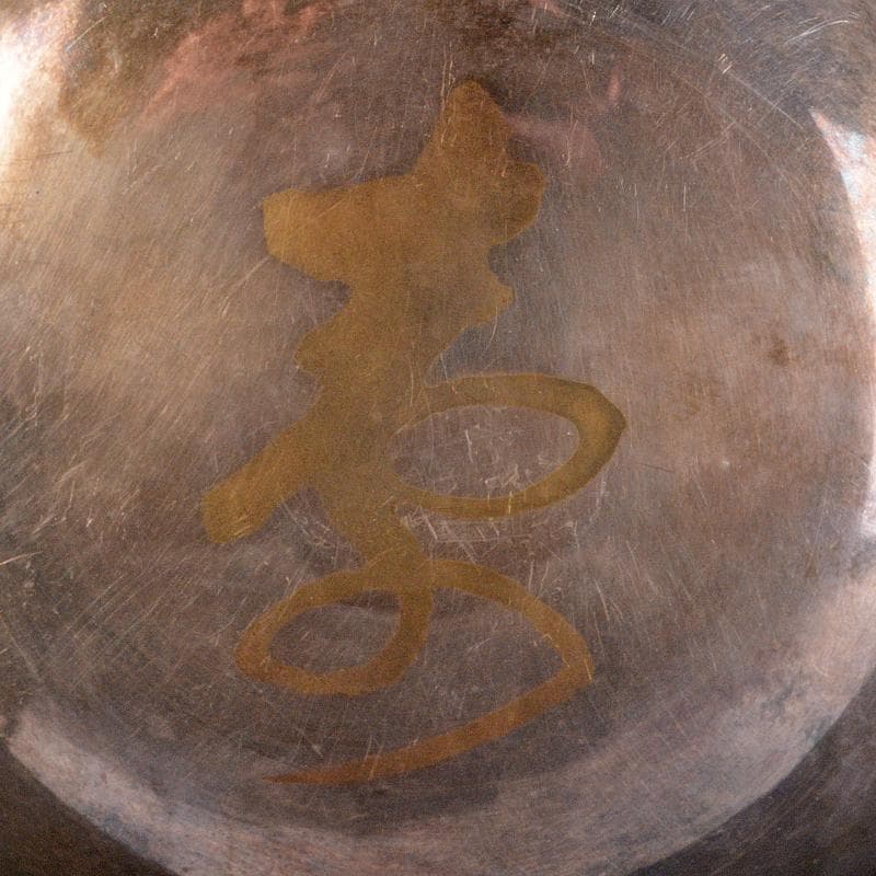 大陸　永楽善五郎作　鉄絵　蜻蛉文　内銀張　盃　黒柿盃台付　D　R5937