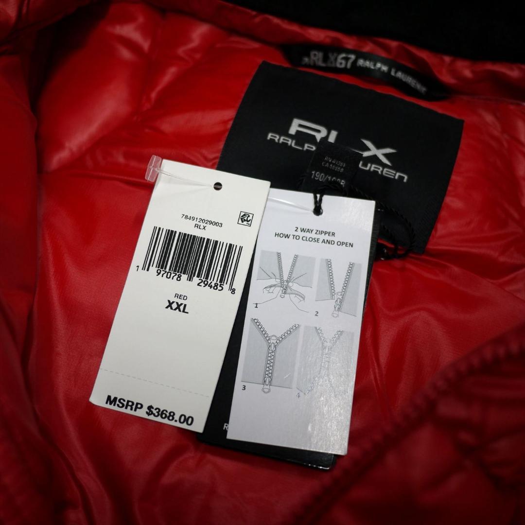 新品 RLX ラルフローレン XXL ダウンベスト PERTEX 撥水 レッド