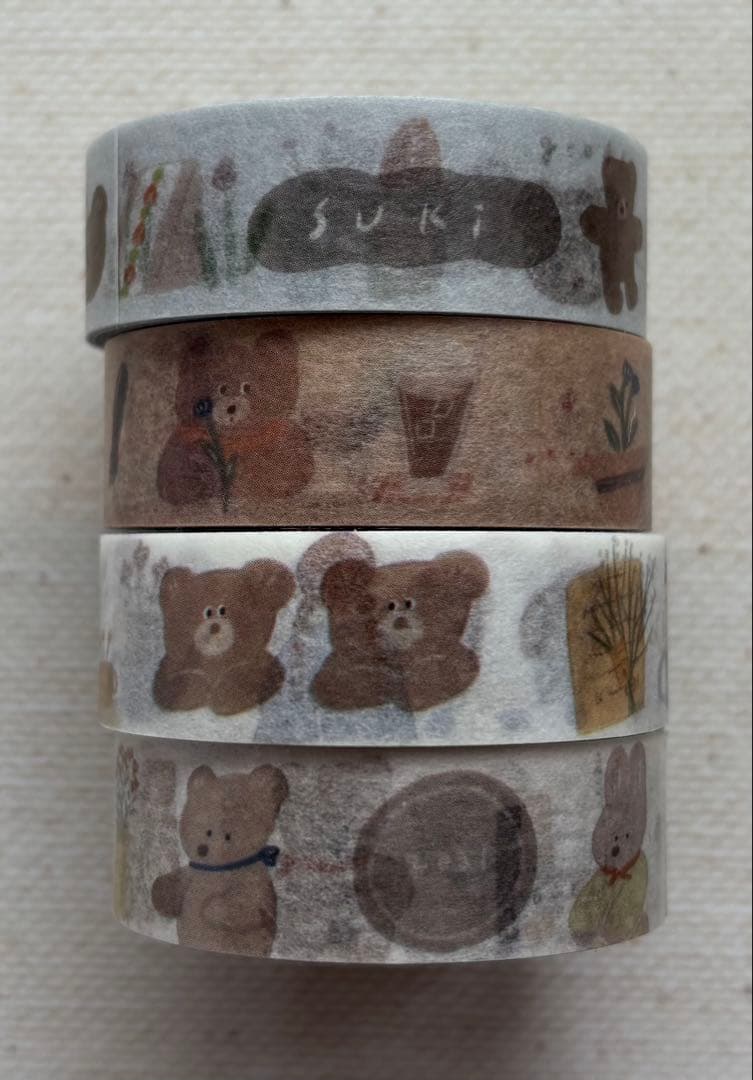 ranmyuらんみゅ　マスキングテープ4点マスキングシール3枚組×4 新品、中古