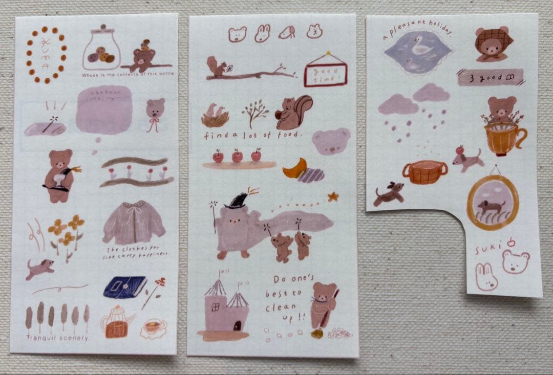 ranmyuらんみゅ　マスキングテープ4点マスキングシール3枚組×4 新品、中古