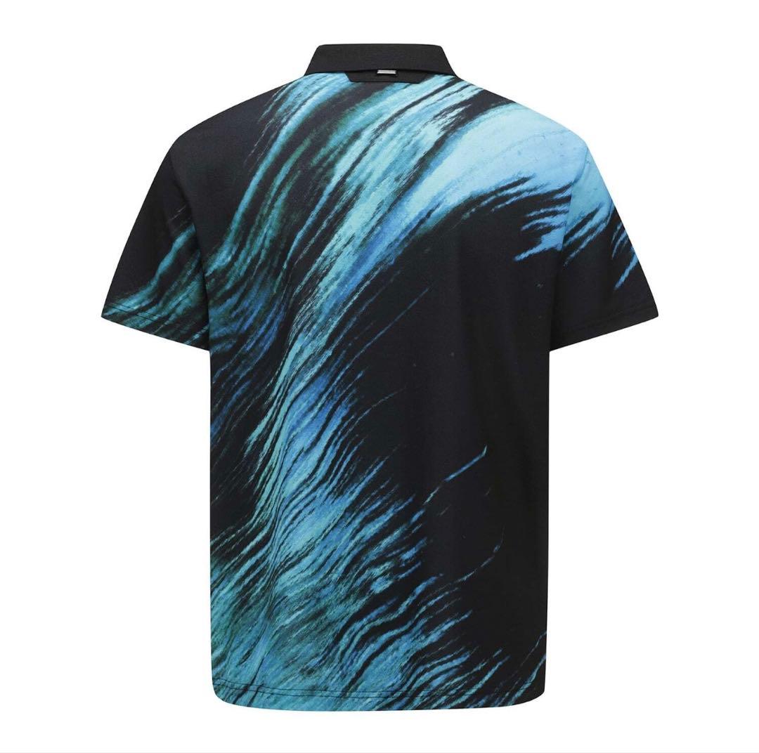 【新品・タグ付き】ANEW メンズ ポロシャツ XLブラック グラフィック