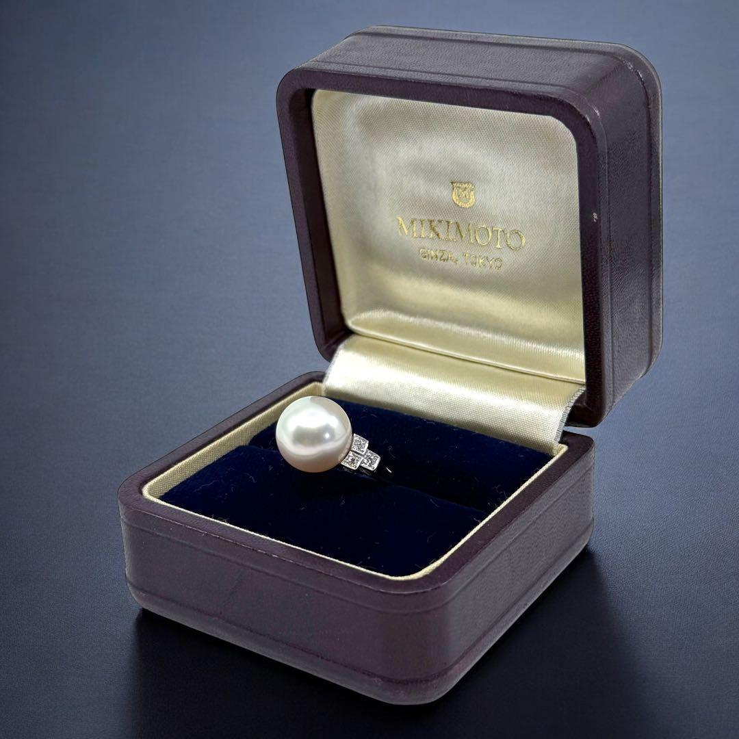 【最高峰】ミキモト　南洋　白蝶真珠　リング　パール　指輪　プラチナ　ダイヤ