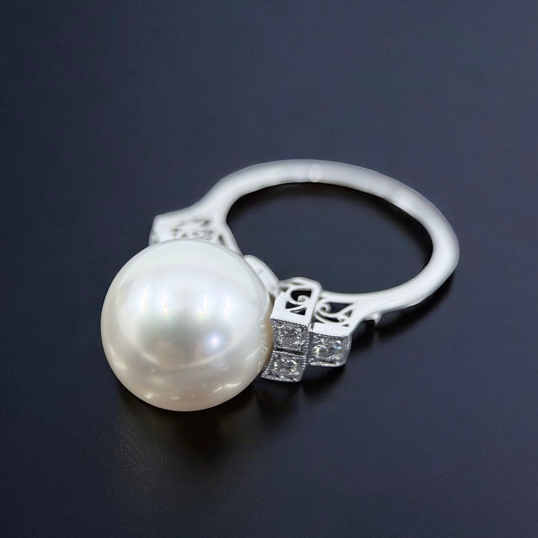 【最高峰】ミキモト　南洋　白蝶真珠　リング　パール　指輪　プラチナ　ダイヤ