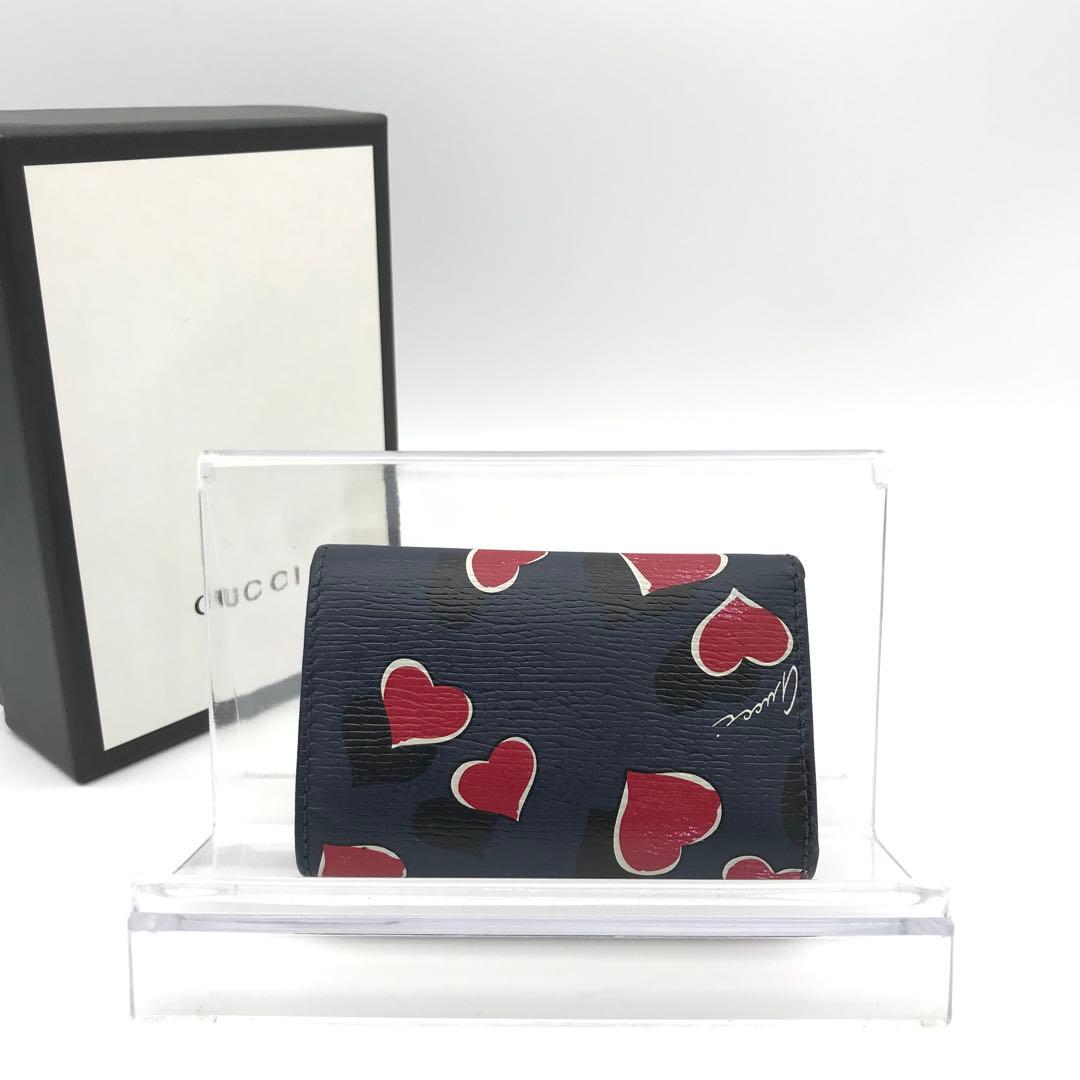 正規品　新品同様　グッチキーケース　グッチインターロッキングG グッチハート