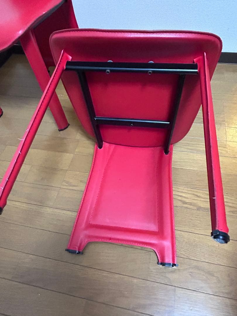 IDC大塚家具　ハイバックチェア　赤　2脚セット