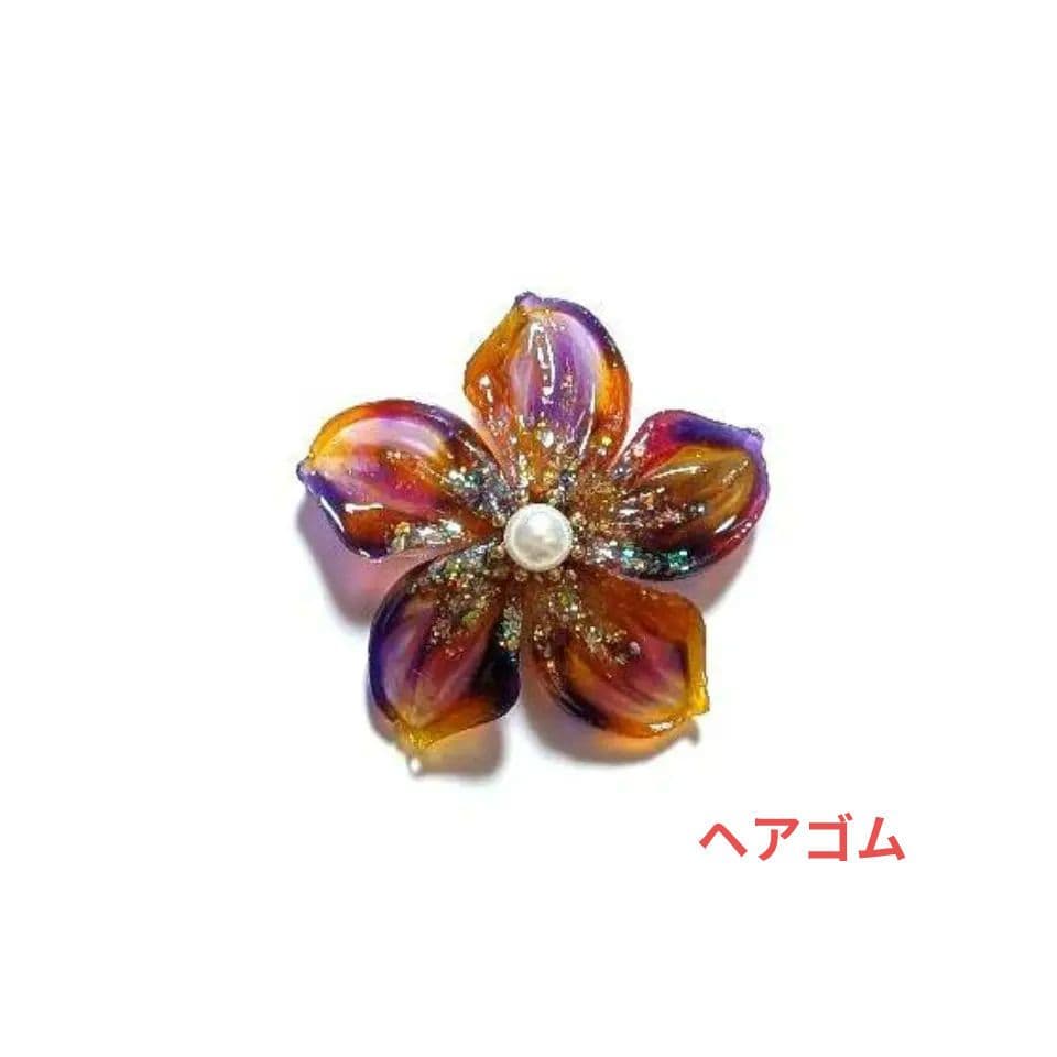 ☆レジンヘアゴム ブローチ☆♡No.813♡