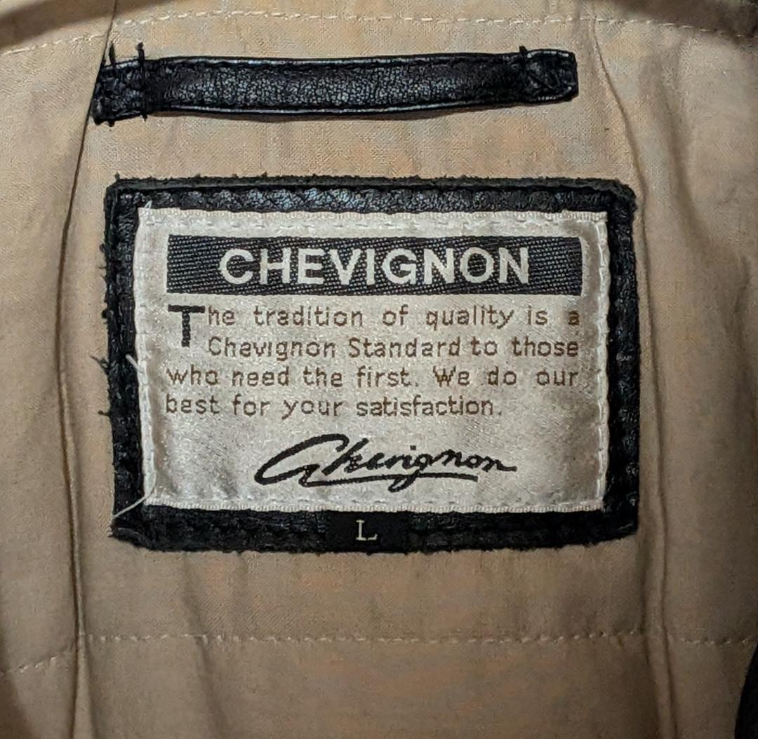 CHEVIGNON　レザージャケット　ブラック　L　古着