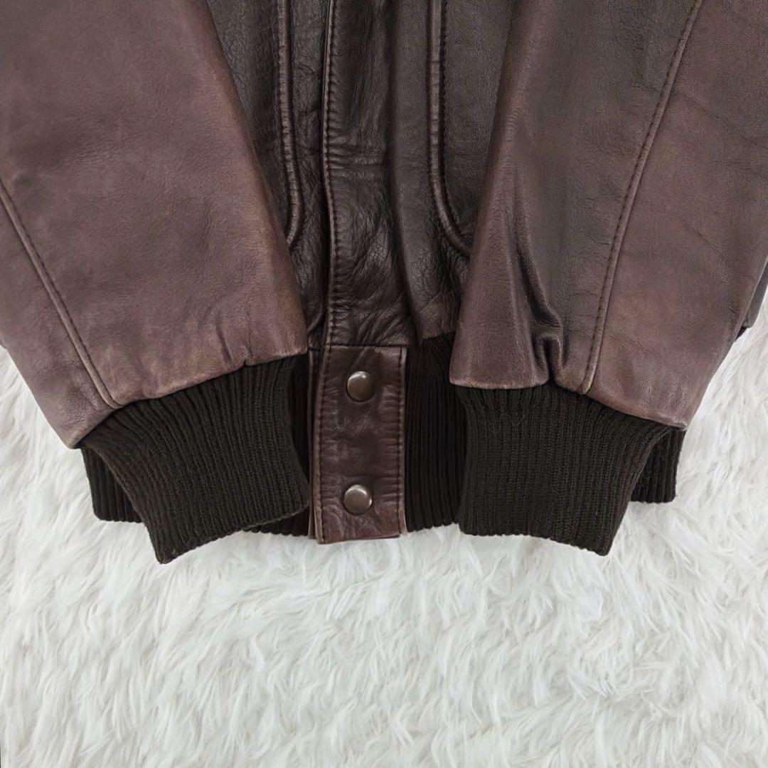 70s A-2 フライトジャケット レザージャケット ライナー付き 茶 M表記