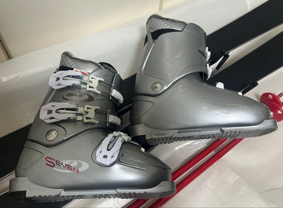 スキーセット　HEAD(117cm)、ブーツ(21cm)、ストック(86cm)