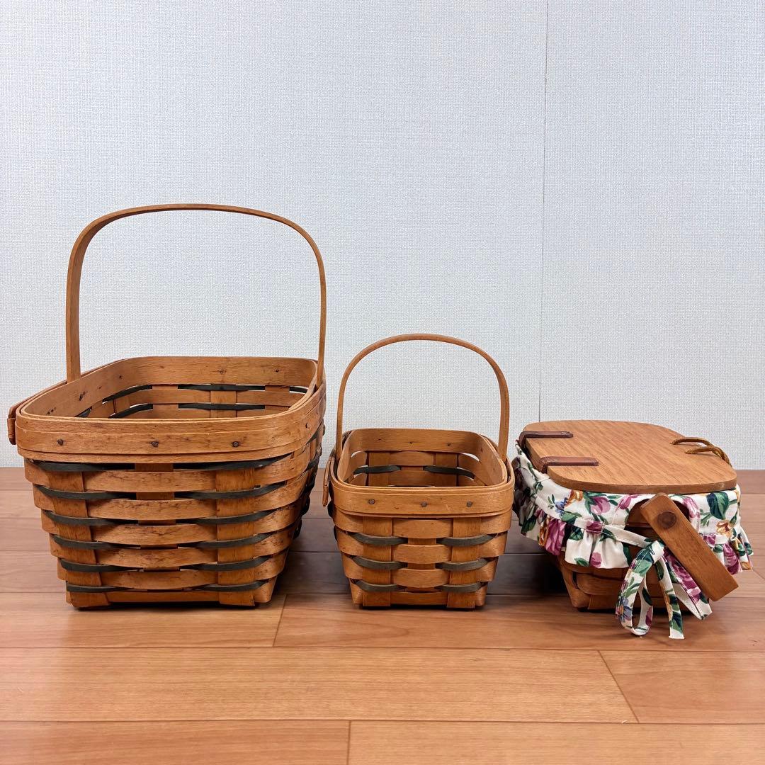 【希少】Longaberger バスケット3点セット USA Handwoven
