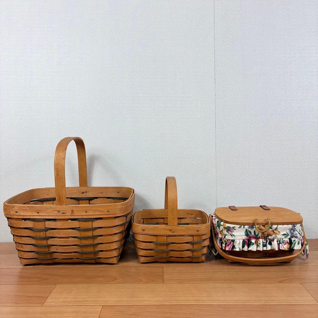 【希少】Longaberger バスケット3点セット USA Handwoven