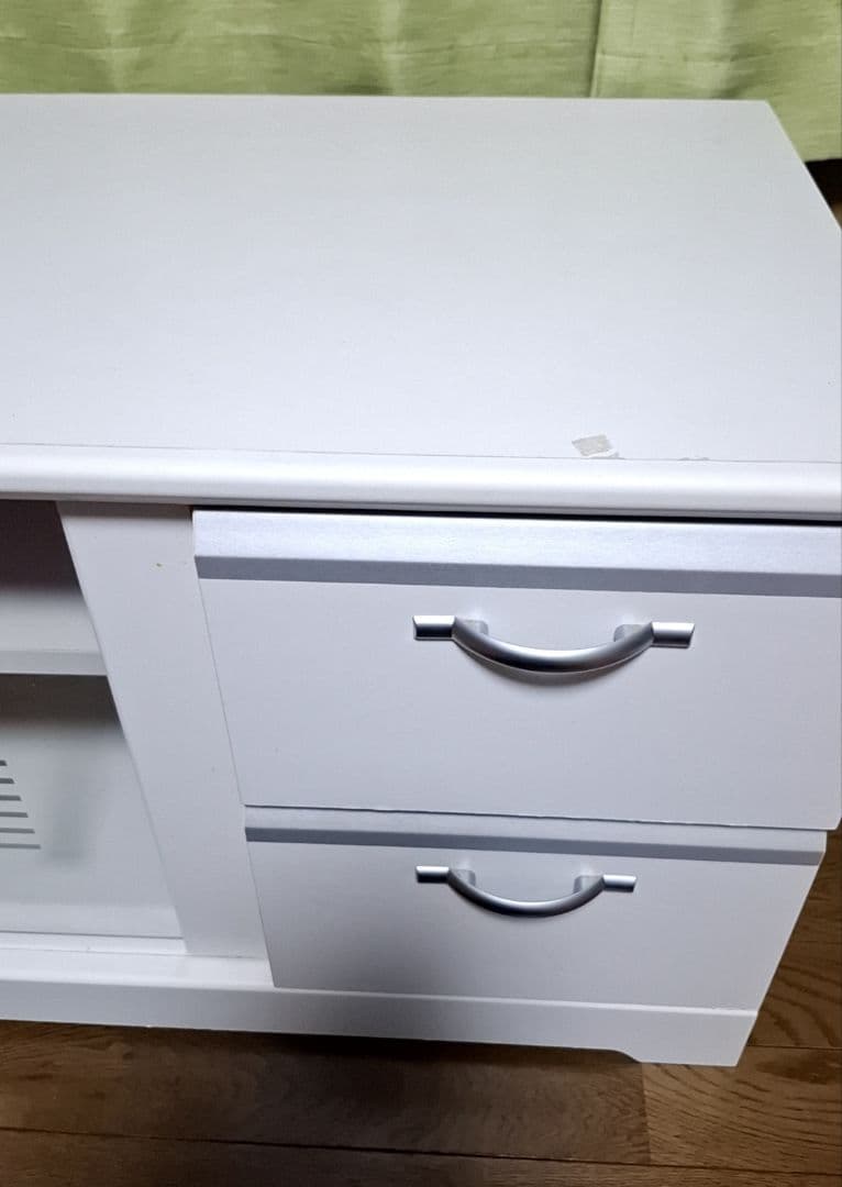 ホワイト テレビ台 ガラス扉付き 中型