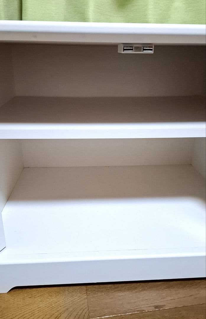 ホワイト テレビ台 ガラス扉付き 中型