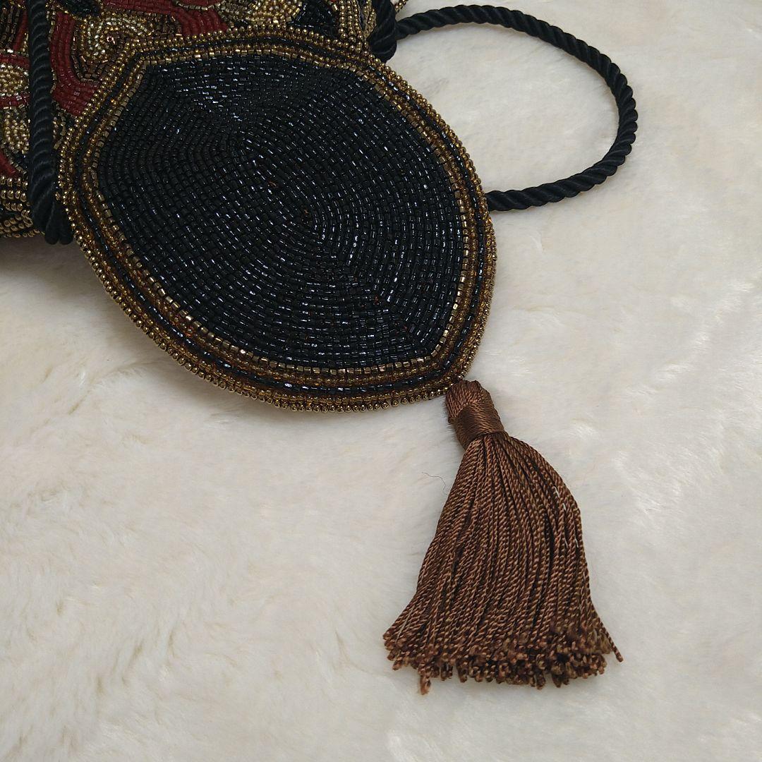 皇室御用達 LUMY ルミーはしもと 手刺手縫い 総ビーズバック 日本製