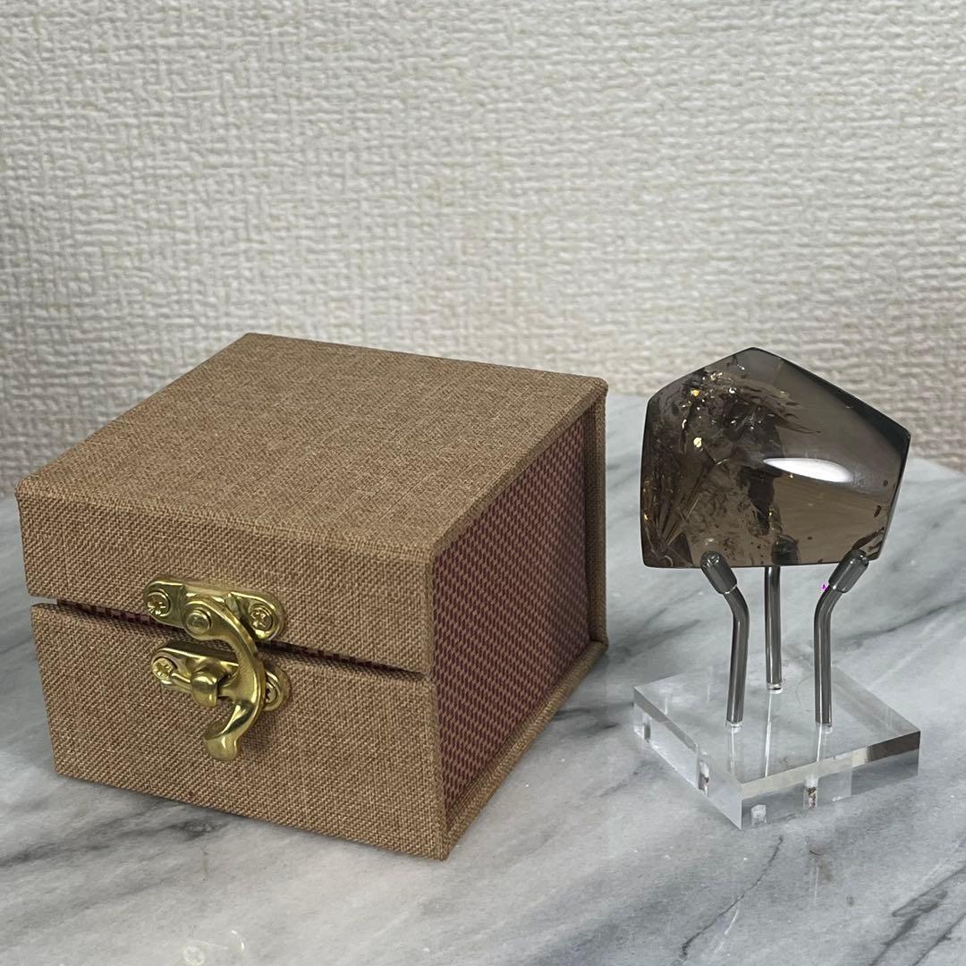 【天然石】スモーキー(ゼウス)シトリンクォーツ 専用箱付き 78.5g