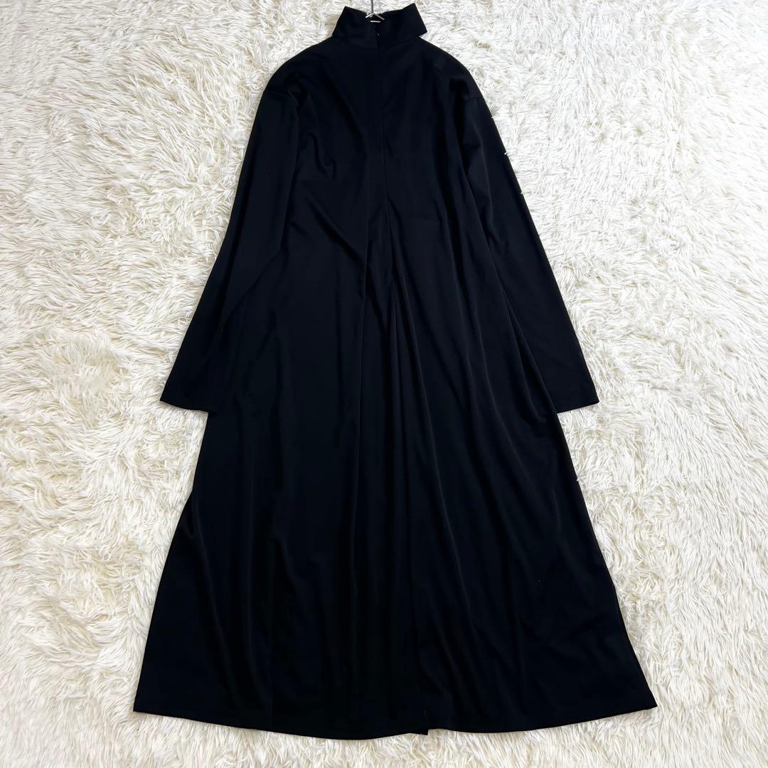 美品✨セルフォード スムースドレープカットワンピース カシュクール 黒 36