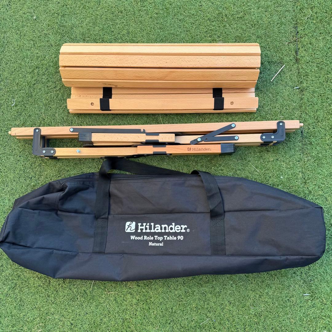 Hilander wood roll top table 90×60cm