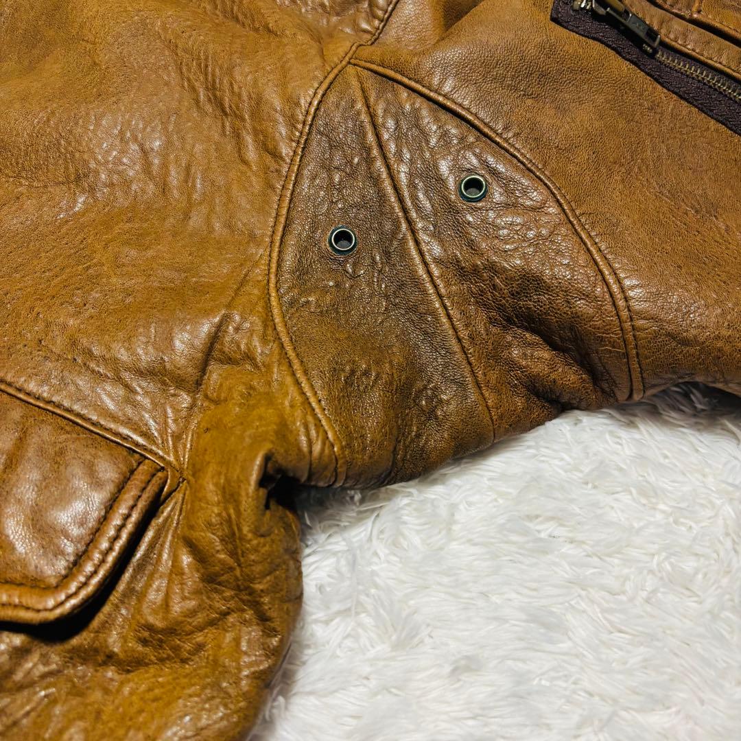 90s G-1 フライト ロードアンソニー レザー ジャケット 襟ボア 短丈 L