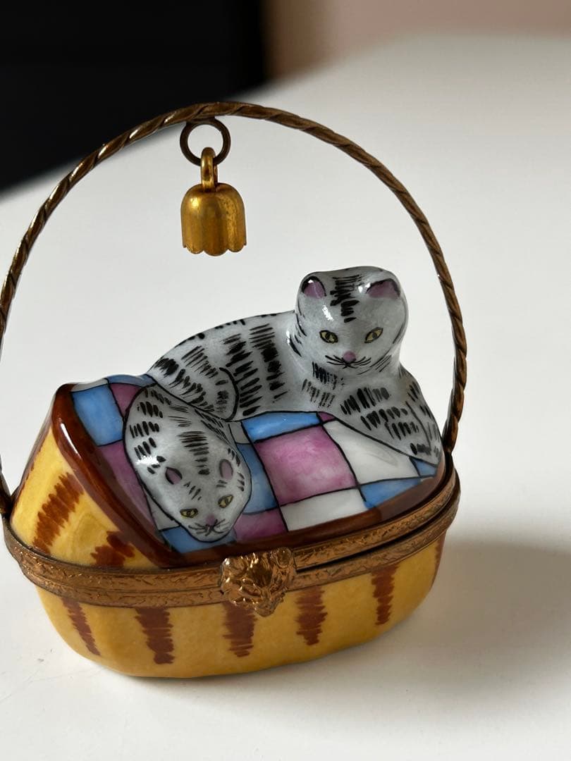 リモージュ・ボックスBOXバスケットキャット猫シリーズ③Limoges