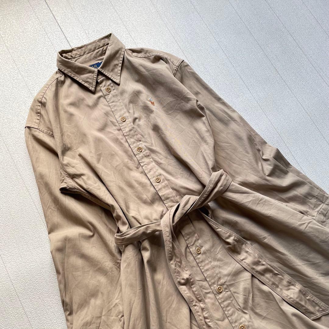 POLO RALPH LAUREN ポニー刺繍ベルト付シャツワンピース　6