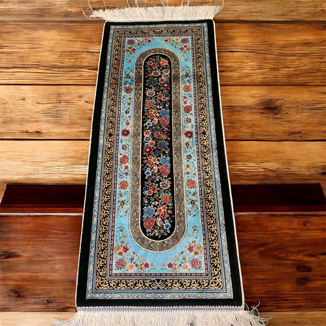 イラン、シルクラグ/サイズ:42x100cm....ir34.