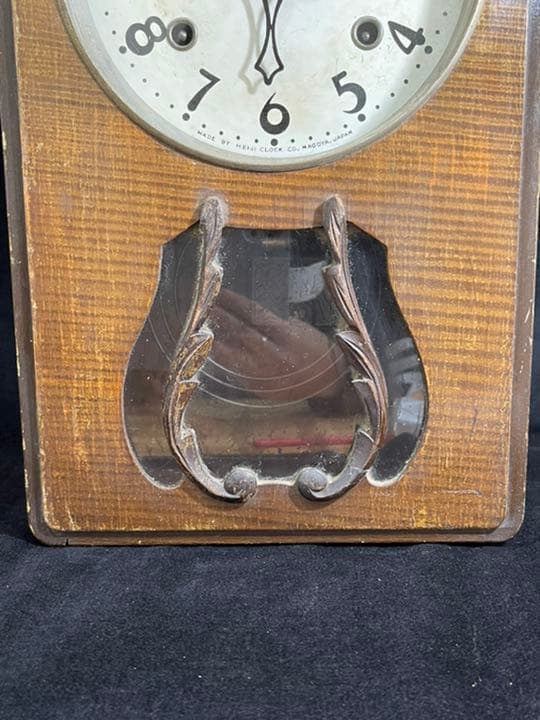 s44サ　柱時計　ゼンマイ式　振り子時計　meiji　明治時計