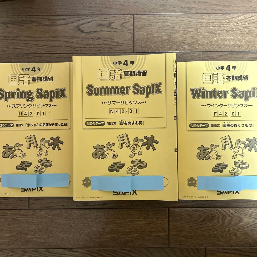 サピックス SAPIX 国語 テキスト 4年 フルセット 平常 春 夏 冬期講習