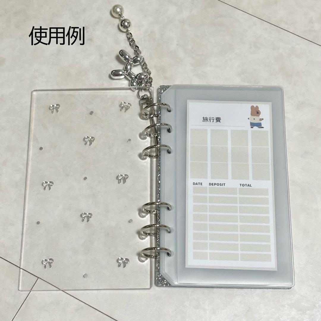 ✨しなもん୨୧ ✨A6 アクリルレジンバインダー　リング付き　韓国　貯金